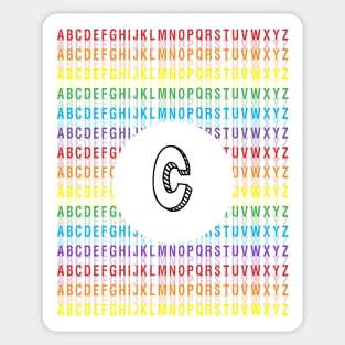 Letter C - Alphabet - Rainbow Sticker